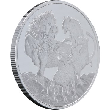 Серебряная монета 1oz Лев против Гиен 1 доллар 2022 Ниуэ