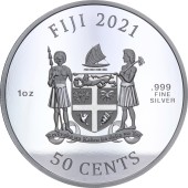 Срібна монета 1oz Вуличний Боєць II: Вега 50 центів 2021 Фіджі (кольорова)
