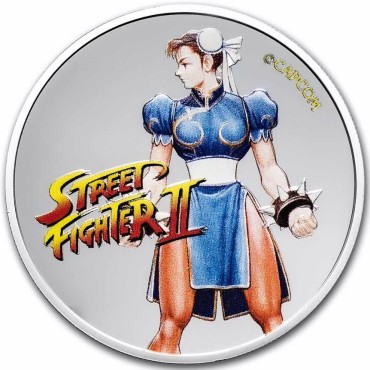Серебряная монета 1oz Уличный Боец II: Чун Ли 50 центов 2021 Фиджи (цветная)
