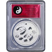 Срібна монета 30g Китайська Панда 10 юань 2022 Китай (PCGS MS69, First Strike, 40th Anniversary)