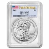 Срібна монета 1oz Американський Орел 1 долар 2022 США (PCGS MS69, First Strike)