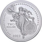 Серебряная монета 1oz Иконы Инноваций: Исаак Ньютон 2 доллара 2022 Ниуэ