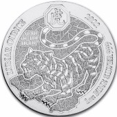 Серебряная монета 1oz Год Тигра 50 франков 2022 Руанда