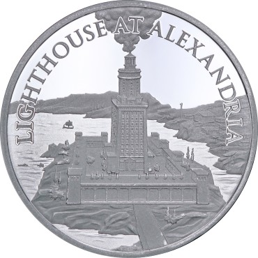 Срібний раунд 1oz 7 Чудес Світу: Олександрійський Маяк тетрадрахма США