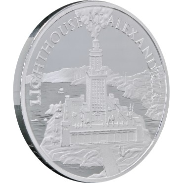 Серебряный раунд 1oz 7 Чудес Света: Александрийский Маяк тетрадрахма США