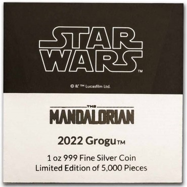 Срібна монета 1oz Зоряні Війни: Грогу 2 долара 2022 Ніуе
