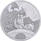 Серебряная монета 1oz Воин Chiwoo Cheonwang 1 clay 2021 Корея