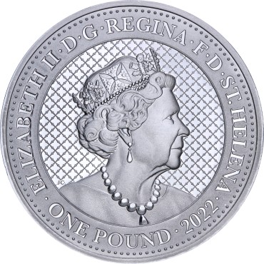 Серебряная монета 1oz Кобра 1 фунт стерлингов 2022 Остров Святой Елены