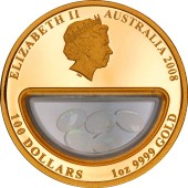Золотая монета 1oz Сокровища Австралии Опал 100 долларов 2008 Австралия