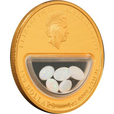 Золота монета 1oz Скарби Австралії Опал 100 доларів 2008 Австралія