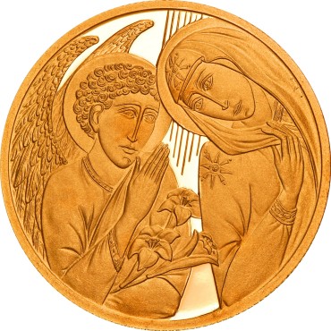 Золота монета 6g Благовіщення 25 дінер 2010 Андора