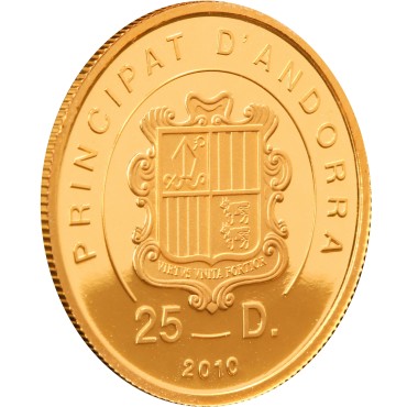 Золота монета 6g Благовіщення 25 дінер 2010 Андора