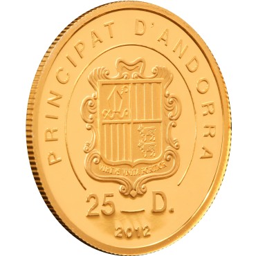 Золота монета 6g Ангели 25 дінер 2012 Андора