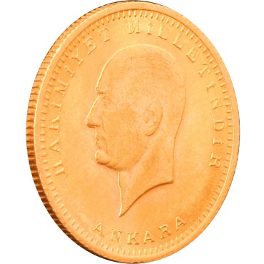 Золотая монета 100 куруш 1923 Турция