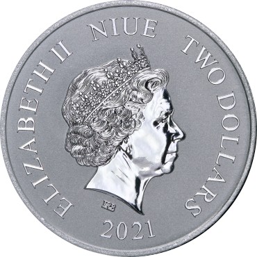 Серебряная монета 1oz Властелин Колец: Единое Кольцо 2 доллара 2021 Ниуэ