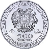 Срібна монета 1oz Ноїв Ковчег 500 драм 2022 Вірменія