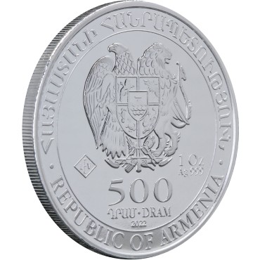 Срібна монета 1oz Ноїв Ковчег 500 драм 2022 Вірменія