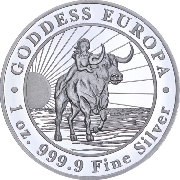 Серебряная монета 1oz Богиня Европа 5 долларов 2022 Токелау