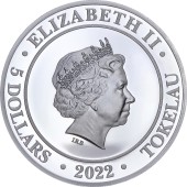 Серебряная монета 1oz Богиня Европа 5 долларов 2022 Токелау