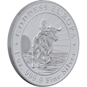 Серебряная монета 1oz Богиня Европа 5 долларов 2022 Токелау