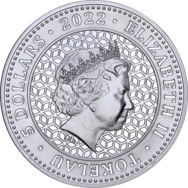 Срібна монета 1oz Бик та Ведмідь 5 доларів 2022 Токелау