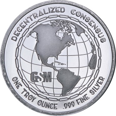 Серебряный раунд 1oz Биткоин США