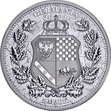 Серебряный раунд 1oz Аллегории Австрии и Германии 5 Марок 2021 Германия