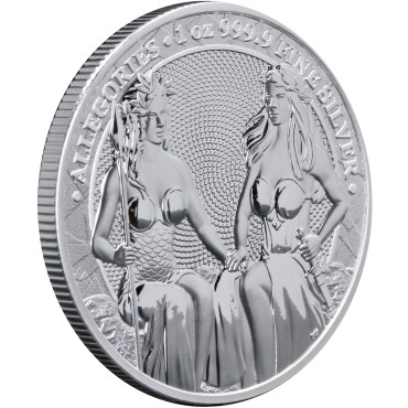 Серебряный раунд 1oz Аллегории Австрии и Германии 5 Марок 2021 Германия