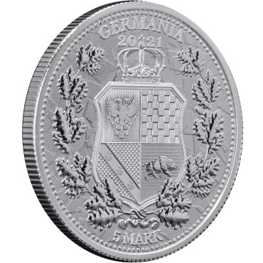 Серебряный раунд 1oz Аллегории Австрии и Германии 5 Марок 2021 Германия