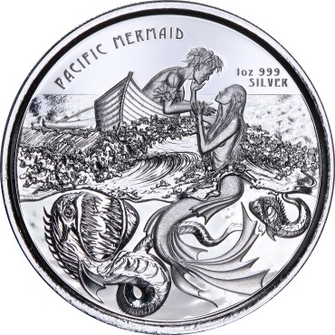 Срібна монета 1oz Тихоокеанська Русалка 2 тала 2021 Самоа