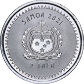 Серебряная монета 1oz Тихоокеанская Русалка 2 тала 2021 Самоа