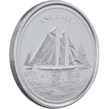 Серебряная монета 1oz Ангилья 2 доллара 2021 Восточные Карибы