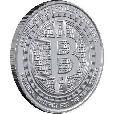 Серебряный раунд 1oz Биткоин QR Code США