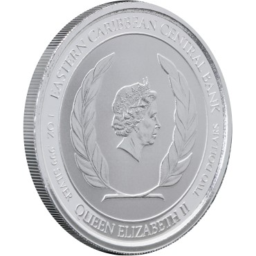 Серебряная монета 1oz Доминика 2 доллара 2021 Восточные Карибы