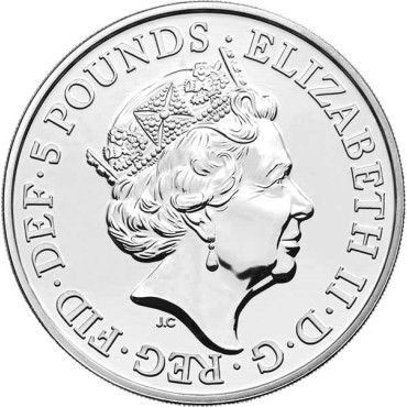 Монета Королівські Звірі Тюдорів: Пантера Сеймура 5 фунтів 2022 Великобританія