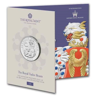 Монета Королівські Звірі Тюдорів: Пантера Сеймура 5 фунтів 2022 Великобританія