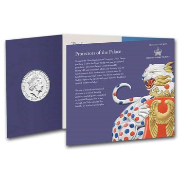 Монета Королівські Звірі Тюдорів: Пантера Сеймура 5 фунтів 2022 Великобританія