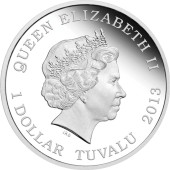 Срібна монета 1oz Рік Змії "Успіх" 1 долар 2013 Тувалу (кольорова)