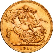 Золота монета Соверен Георгія V 1913 Великобританія