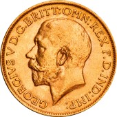 Золотая монета Соверен Георгия V 1913 Великобритания