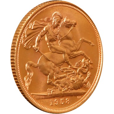 Золота монета Соверен Єлизавети II 1958 Великобританія