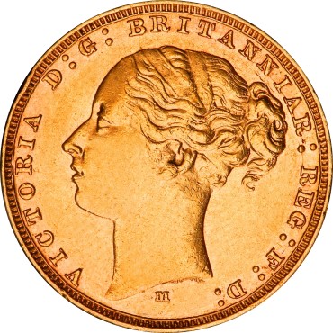 Золота монета Соверен Вікторії 1881 Великобританія