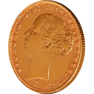 Золота монета Соверен Вікторії 1881 Великобританія
