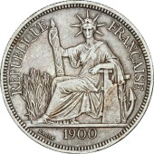 Срібна монета 1 Піастр 1900 Французький Індокитай