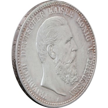 Серебряная монета 5 марок 1888 Пруссия Германская Империя