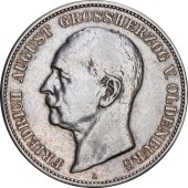 Серебряная монета 5 марок 1900 Ольденбург Германская Империя