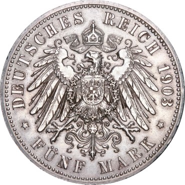 Срібна монета "50 Років Правлінню Ернста I" 5 марок 1903 Альтенбург Німецька Імперія