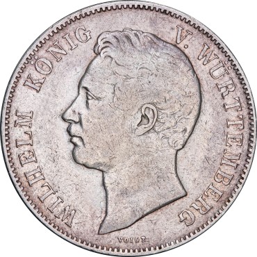 Серебряная монета 2 Талера 1840 Вюртемберг
