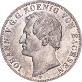 Серебряная монета 2 Талера 1857 Саксония