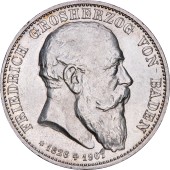 Срібна монета "Смерть Фрідріха I" 5 марок 1907 Баден Німецька Імперія